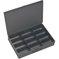 Compartment Scoop Boxes, Steel, 12 Slots, 13 3/8" W x 9-1/4" D x 2" H, Grey FMT Sales Ltd