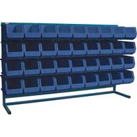 Louvered Rack with Bins, 36 Bins, 72" W x 15" D x 40" H FMT Sales Ltd