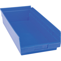 Plastic Shelf Bins, 8-3/8" W x 4" H x 17-7/8" D, Blue, 20 lbs. Capacity FMT Sales Ltd