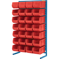 Support stationnaire pour bacs &agrave; un c&ocirc;t&eacute;, 36" la x 12" p x 61" h, 28 bacs FMT Sales Ltd