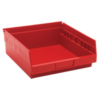 Bacs de rangement pour tablettes, 11-1/8" la x 4" H x 11-5/8" p, Rouge, Capacit&eacute; 30 lb FMT Sales Ltd
