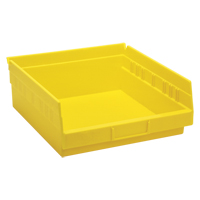 Bacs de rangement pour tablettes, 11-1/8" la x 4" H x 11-5/8" p, Jaune, Capacit&eacute; 30 lb FMT Sales Ltd