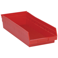 Bacs de rangement pour tablettes, 8-3/8" la x 4" H x 17-7/8" p, Rouge, Capacit&eacute; 40 lb FMT Sales Ltd