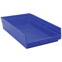 Bacs de rangement pour tablettes, 11-1/8" la x 4" H x 17-7/8" p, Bleu, Capacit&eacute; 40 lb FMT Sales Ltd