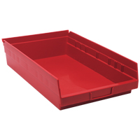 Bacs de rangement pour tablettes, 11-1/8" la x 4" H x 17-7/8" p, Rouge, Capacit&eacute; 40 lb FMT Sales Ltd