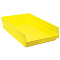 Bacs de rangement pour tablettes, 11-1/8" la x 4" H x 17-7/8" p, Jaune, Capacit&eacute; 40 lb FMT Sales Ltd