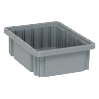 Divider Box&reg; Containers, Plastic, 10.9" W x 8.3" D x 3.5" H, Grey FMT Sales Ltd