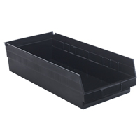 Bac pour &eacute;tag&egrave;re &eacute;conomique, 8-3/8" la, 4" h x 17-7/8" p, Noir FMT Sales Ltd