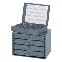 Sliding Cabinets, Steel, 4 Slots, 20" W x 15-3/4" D x 15" H, Grey FMT Sales Ltd