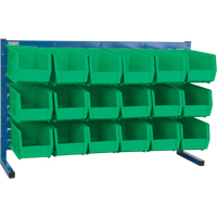 Louvered Rack with Bins, 18 Bins, 36" W x 8-1/4" D x 22" H FMT Sales Ltd