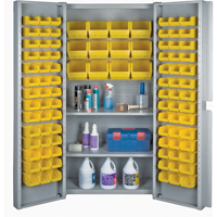 Deep Door Combination Bin Cabinets, 38" W x 24" D x 72" H, Grey FMT Sales Ltd