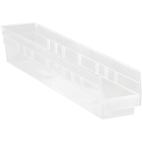 Bacs de rangement pour tablettes, 4-1/8" la x 4" H x 23-5/8" p, Transparent, Capacit&eacute; 50 lb FMT Sales Ltd