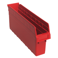 Store-Max Shelf Bins, 4-3/8" W x 8" H x 17-7/8" D, Red, 56 lbs. Capacity FMT Sales Ltd