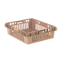 Agricultural Plastic Stack-N-Nest Container, 20.3" x 24" x 6.8", Beige FMT Sales Ltd