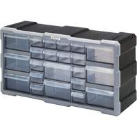 Armoire &agrave; tiroir, Plastique, 22 tiroirs, 19-1/2" x 6-1/4" x 10", Noir FMT Sales Ltd