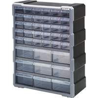 Armoire &agrave; tiroir, Plastique, 39 tiroirs, 15" x 6-1/4" x 18-3/4", Noir FMT Sales Ltd