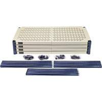 Wire Shelving Unit with Plastic Shelves, Wire Frame with Plastic Shelves, Boltless, 600 lbs. Capacity, 30" W x 72" H x 24" D FMT Sales Ltd