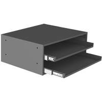 Large Slide Rack for Compartment Box Cabinets, Steel, 2 Slots, 20" W x 15-15/16" D x 8-3/16" H, Grey FMT Sales Ltd