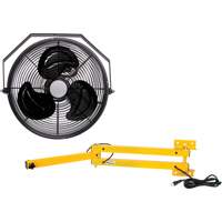 Trousse de ventilateur pour poste de travail industriel avec bras double verrouillable, Industriel, 3 vitesses, Diam&egrave;tre de 12" FMT Sales Ltd