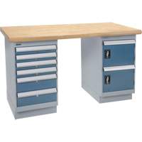 Workbench, Door & Drawers, 2500 lbs. Cap., 60" W x 36" D, 34" H FMT Sales Ltd