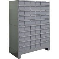 Industrial Drawer Cabinets With Base, 60 Drawers, 34-1/8" W x 12-1/4" D x 48-1/8" H, Grey FMT Sales Ltd