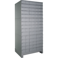 Industrial Drawer Cabinets With Base, 90 Drawers, 34-1/8" W x 12-1/4" D x 69-1/8" H, Grey FMT Sales Ltd