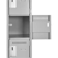 Petits casiers Clean Line, 6 niveaux, Bloc de 4, 48" x 18" x 76", Acier, Beige, Rivet (assembl&eacute;) FMT Sales Ltd