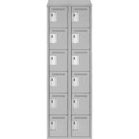 Clean Line Lockerette , 6 -tier, Bank of 2, 24" x 18" x 78", Steel, Grey, Rivet (Assembled) FMT Sales Ltd