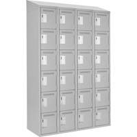 Petits casiers Clean Line, 6 niveaux, Bloc de 4, 48" x 18" x 78", Acier, Gris, Rivet (assembl&eacute;) FMT Sales Ltd