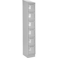 Petits casiers Clean Line, 6 niveaux, 12" x 18" x 82", Acier, Gris, Rivet (assembl&eacute;) FMT Sales Ltd