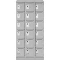 Clean Line Lockerette, 6 -tier, Bank of 3, 36" x 18" x 82", Steel, Grey, Rivet (Assembled) FMT Sales Ltd
