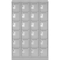 Clean Line Lockerette, 6 -tier, Bank of 4, 48" x 18" x 82", Steel, Grey, Rivet (Assembled) FMT Sales Ltd