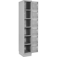 Clean Line Lockerette, 6 -tier, Bank of 4, 48" x 18" x 76", Steel, Grey, Rivet (Assembled) FMT Sales Ltd
