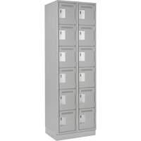 Clean Line Lockerette, 6 -tier, Bank of 2, 24" x 18" x 76", Steel, Grey, Rivet (Assembled) FMT Sales Ltd