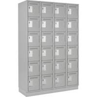 Clean Line Lockerette, 6 -tier, Bank of 4, 48" x 18" x 76", Steel, Grey, Rivet (Assembled) FMT Sales Ltd