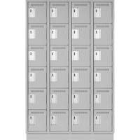 Clean Line Lockerette, 6 -tier, Bank of 4, 48" x 18" x 76", Steel, Grey, Rivet (Assembled) FMT Sales Ltd