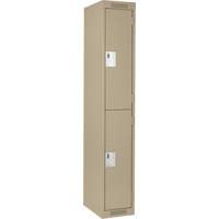 Clean Line Lockers, 2 -tier, 12" x 18" x 72", Steel, Beige, Rivet (Assembled) FMT Sales Ltd