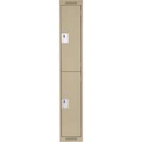 Clean Line Lockers, 2 -tier, 12" x 18" x 72", Steel, Beige, Rivet (Assembled) FMT Sales Ltd