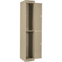 Casiers Clean Line, 2 niveaux, Bloc de 4, 48" x 18" x 72", Acier, Beige, Rivet (assembl&eacute;) FMT Sales Ltd