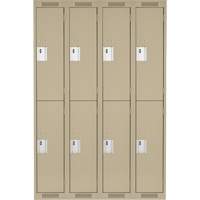 Casiers Clean Line, 2 niveaux, Bloc de 4, 48" x 18" x 72", Acier, Beige, Rivet (assembl&eacute;) FMT Sales Ltd