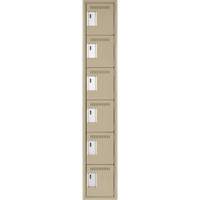Clean Line Lockerette, 6 -tier, 12" x 18" x 72", Steel, Beige, Rivet (Assembled) FMT Sales Ltd