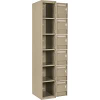 Clean Line Lockerette, 6 -tier, Bank of 4, 48" x 18" x 72", Steel, Beige, Rivet (Assembled) FMT Sales Ltd