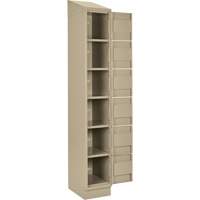 Clean Line Lockerette , 6 -tier, Bank of 4, 48" x 18" x 82", Steel, Beige, Rivet (Assembled) FMT Sales Ltd