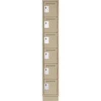 Clean Line Lockerette, 6 -tier, 12" x 18" x 76", Steel, Beige, Rivet (Assembled) FMT Sales Ltd