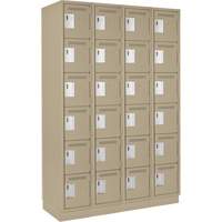 Petits casiers Clean Line, 6 niveaux, Bloc de 4, 48" x 18" x 76", Acier, Beige, Rivet (assembl&eacute;) FMT Sales Ltd