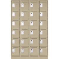 Petits casiers Clean Line, 6 niveaux, Bloc de 4, 48" x 18" x 76", Acier, Beige, Rivet (assembl&eacute;) FMT Sales Ltd