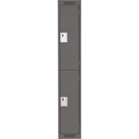Clean Line Lockers, 2 -tier, 12" x 18" x 72", Steel, Charcoal, Rivet (Assembled) FMT Sales Ltd