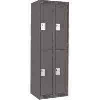 Clean Line Lockers, 2 -tier, Bank of 2, 24" x 18" x 72", Steel, Charcoal, Rivet (Assembled) FMT Sales Ltd