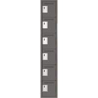 Clean Line Lockerette, 6 -tier, 12" x 18" x 72", Steel, Charcoal, Rivet (Assembled) FMT Sales Ltd