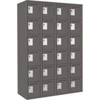 Clean Line Lockerette, 6 -tier, Bank of 4, 48" x 18" x 72", Steel, Charcoal, Rivet (Assembled) FMT Sales Ltd